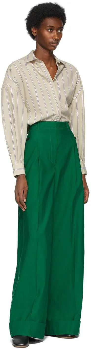 3.1 Phillip Lim Green Wide-Leg Trousers