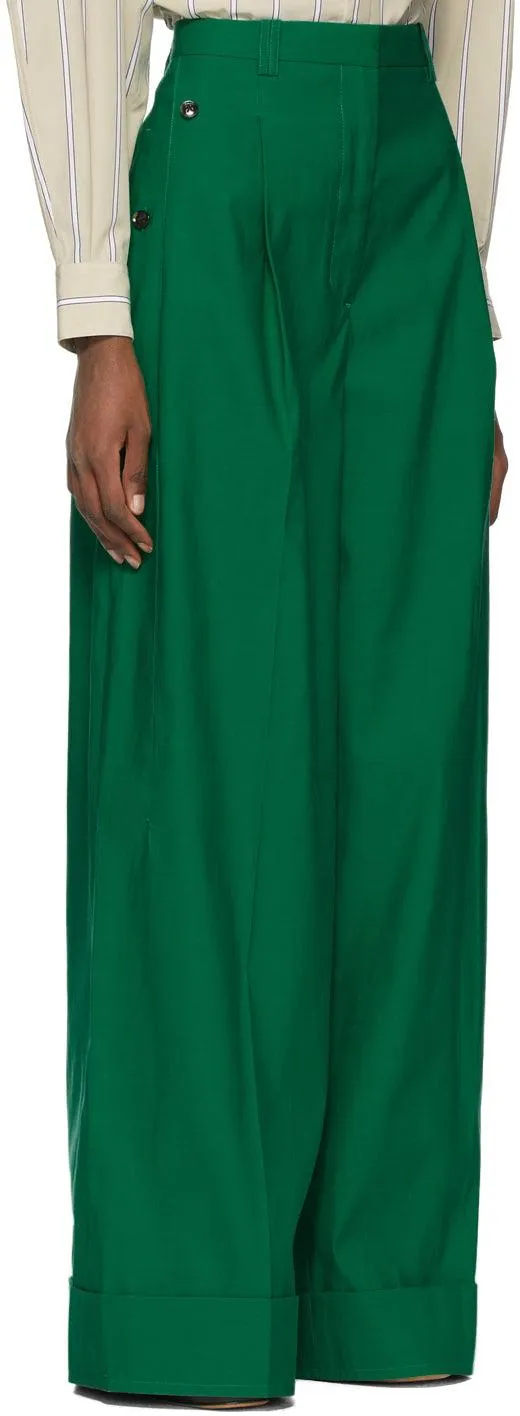 3.1 Phillip Lim Green Wide-Leg Trousers