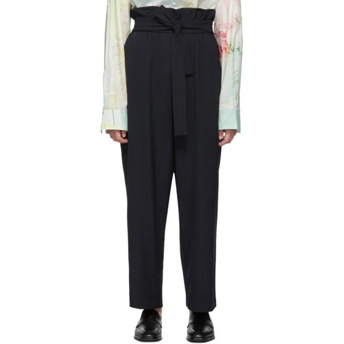 3.1 Phillip Lim Navy Paperbag Waist Trousers