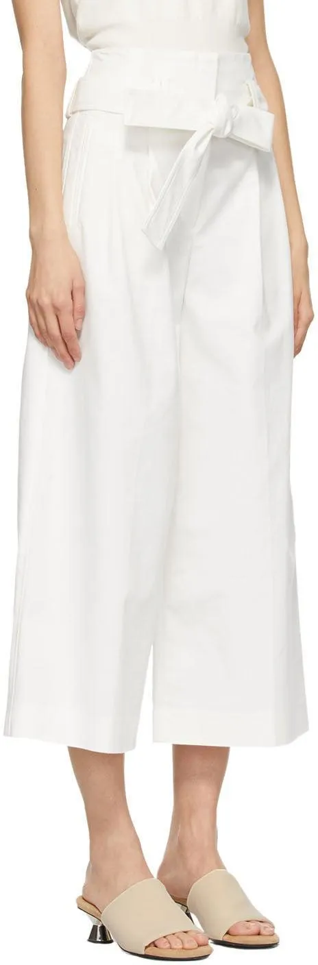 3.1 Phillip Lim White Cropped Paperbag Trousers