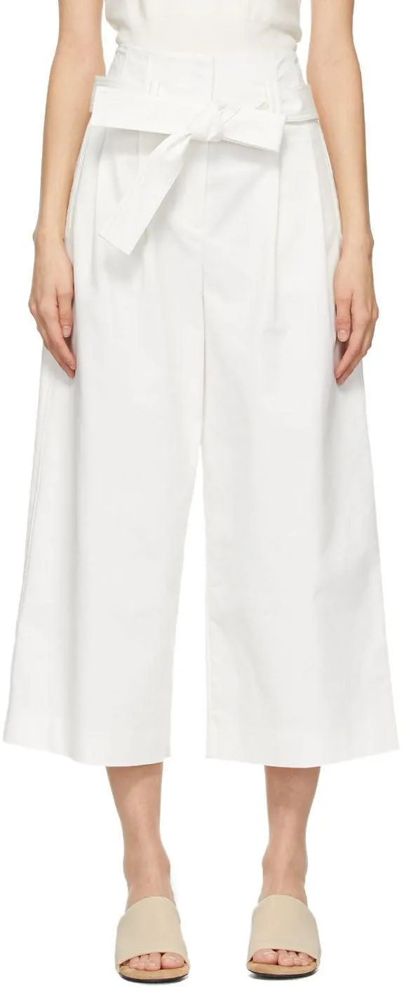 3.1 Phillip Lim White Cropped Paperbag Trousers