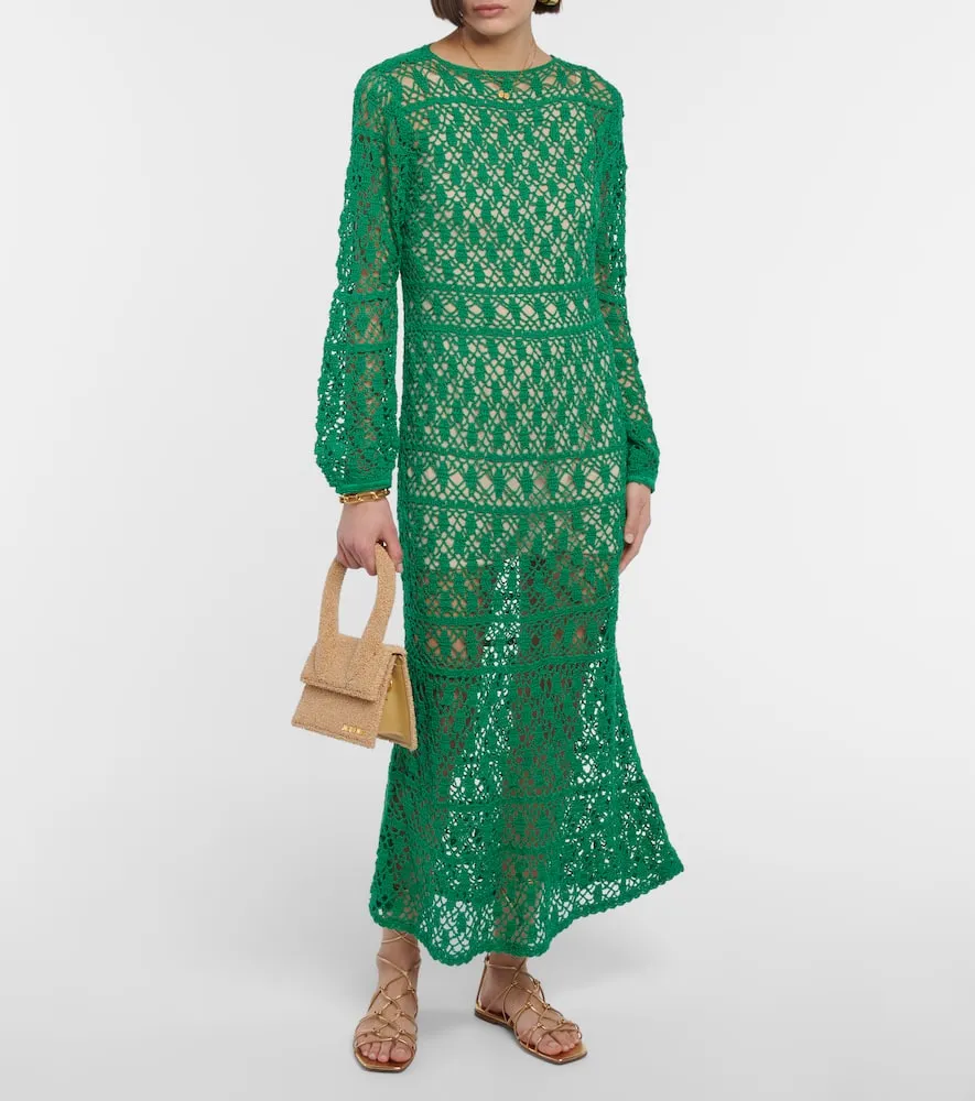 Anna Kosturova Crochet cotton maxi dress