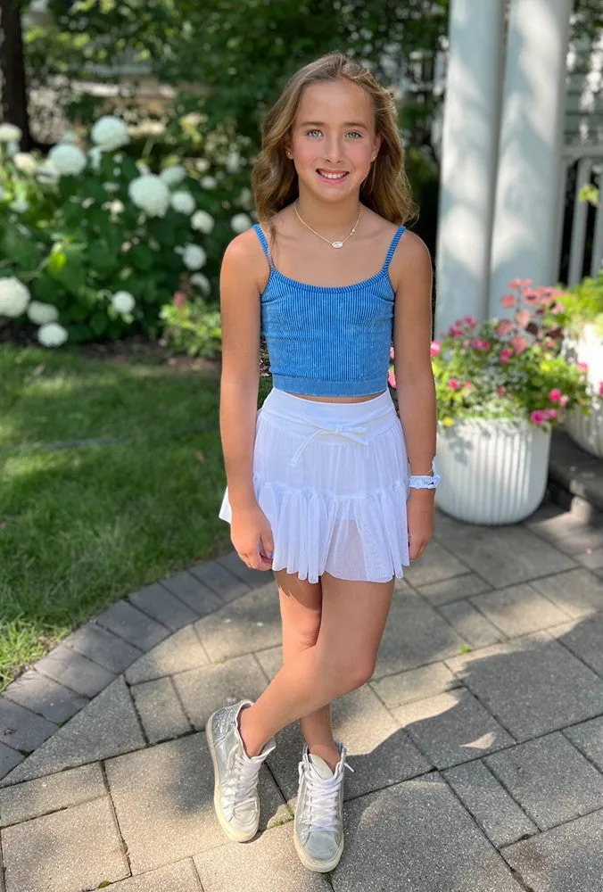 Be Elizabeth by James & Lottie Girls Tiered Skort - White