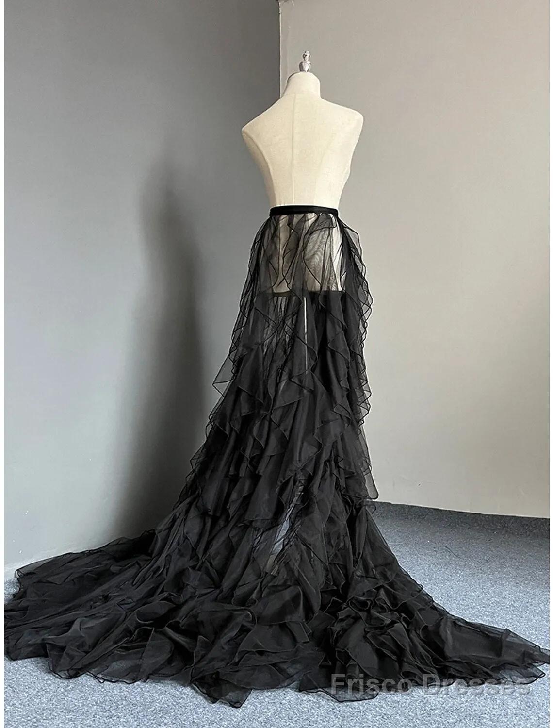 Casual Wedding Dresses A-Line Separates Separates Court Train Tulle Overskirts Bridal Gowns With Solid Color