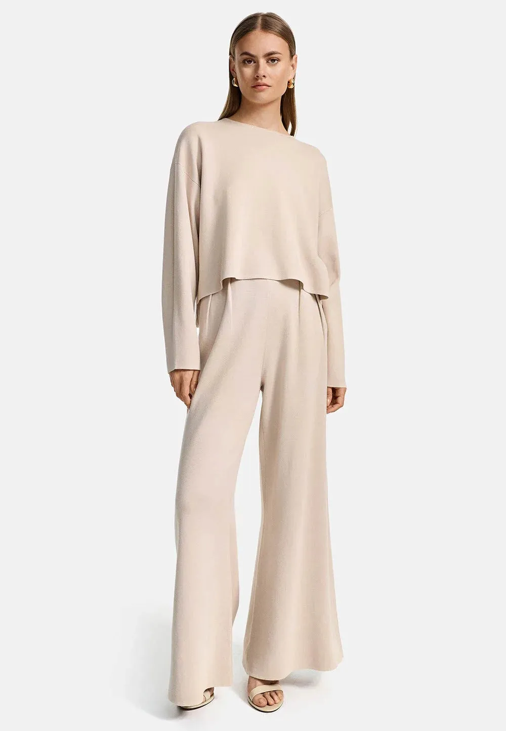 CATNOIR Beige Wide Leg Trousers