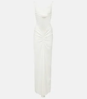 Christopher Esber Fusion ruched jersey maxi dress