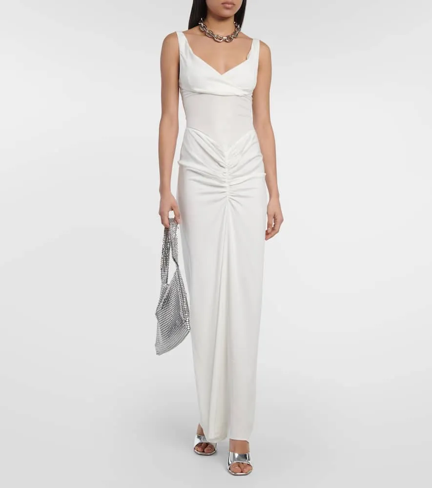 Christopher Esber Fusion ruched jersey maxi dress