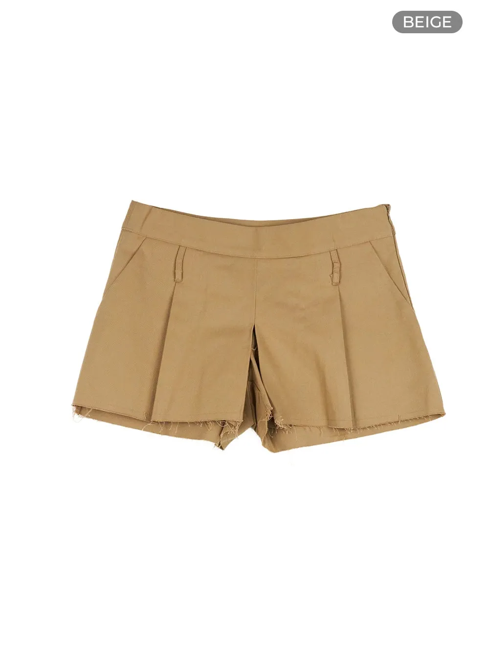 Destroyed Hem Pleated Skorts CU425