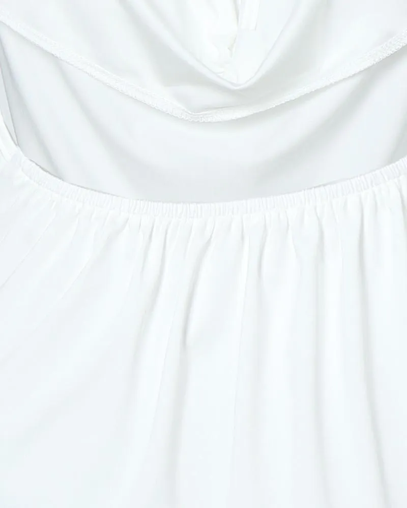 Dunnmall Drape Neck Open Back Side Slit Party Dress