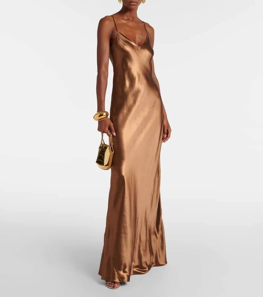 Galvan Provence satin maxi dress