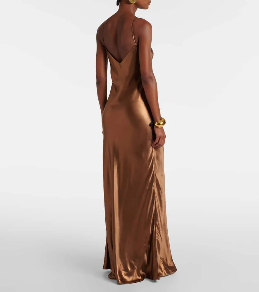 Galvan Provence satin maxi dress