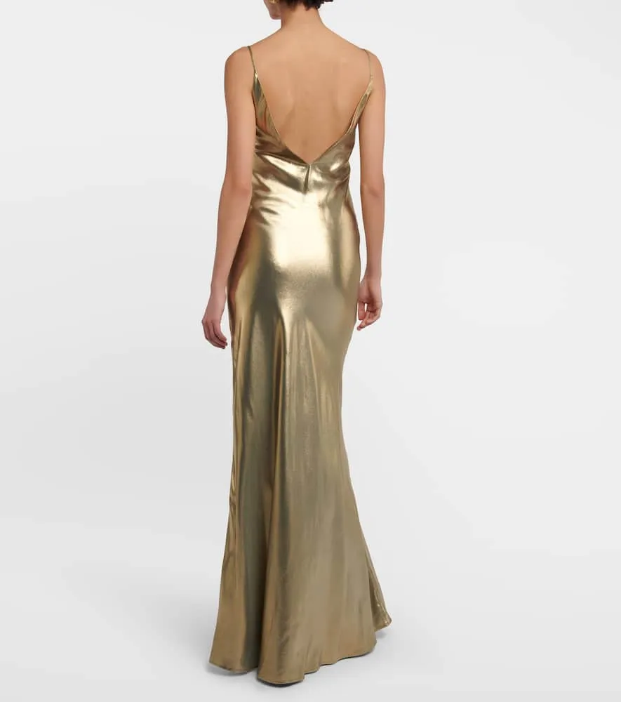 Galvan Silk Lamé gown