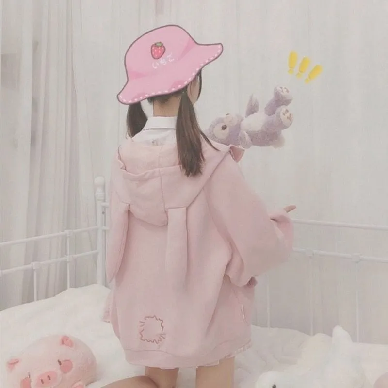 Kawaii Soft Girl Sweet Pink Hoodies