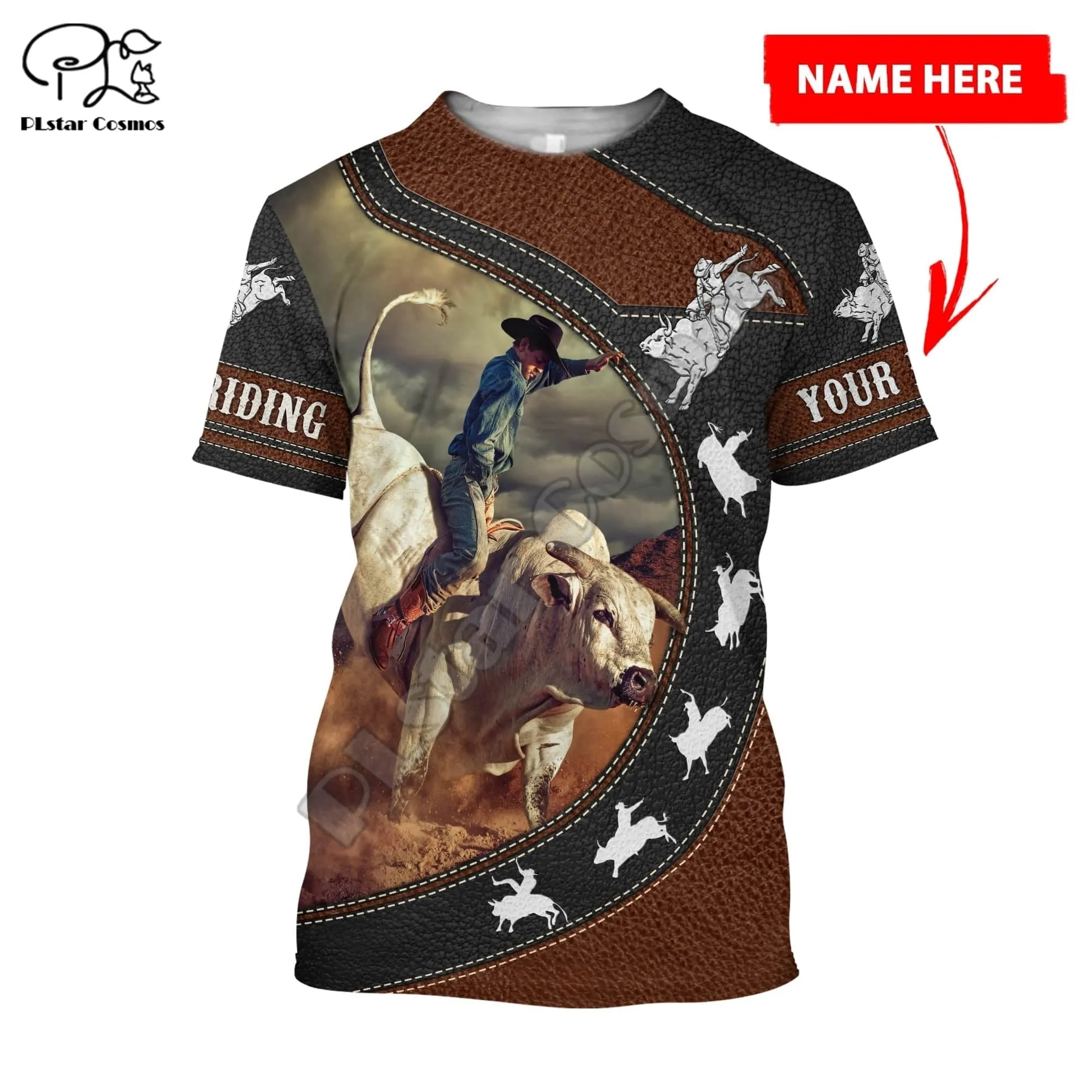 Rodeo Bull Riding Cowboy 3DPrint Casual Streetwear T-Shirts