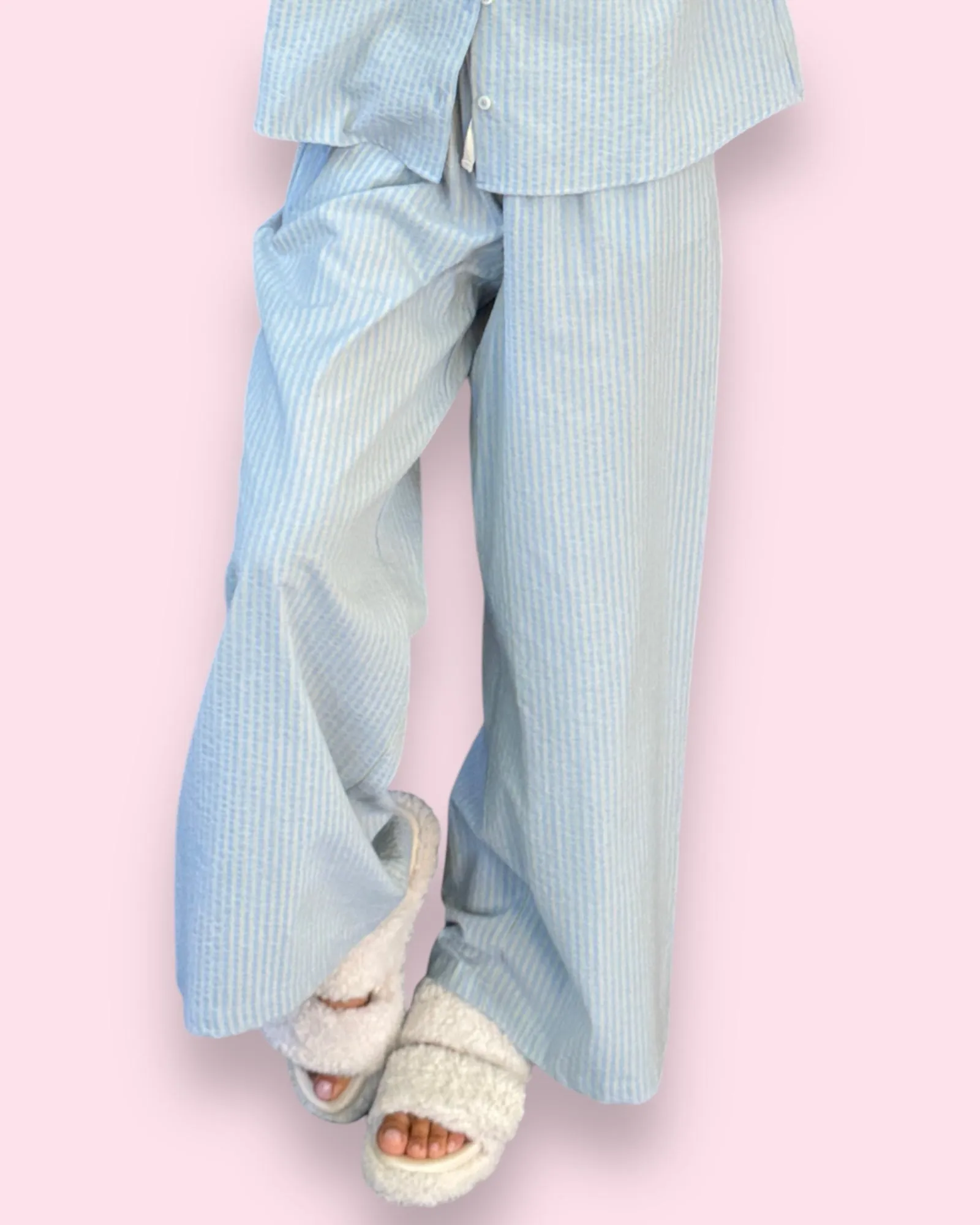 Samara PJ Set - Blue/Green Stripe