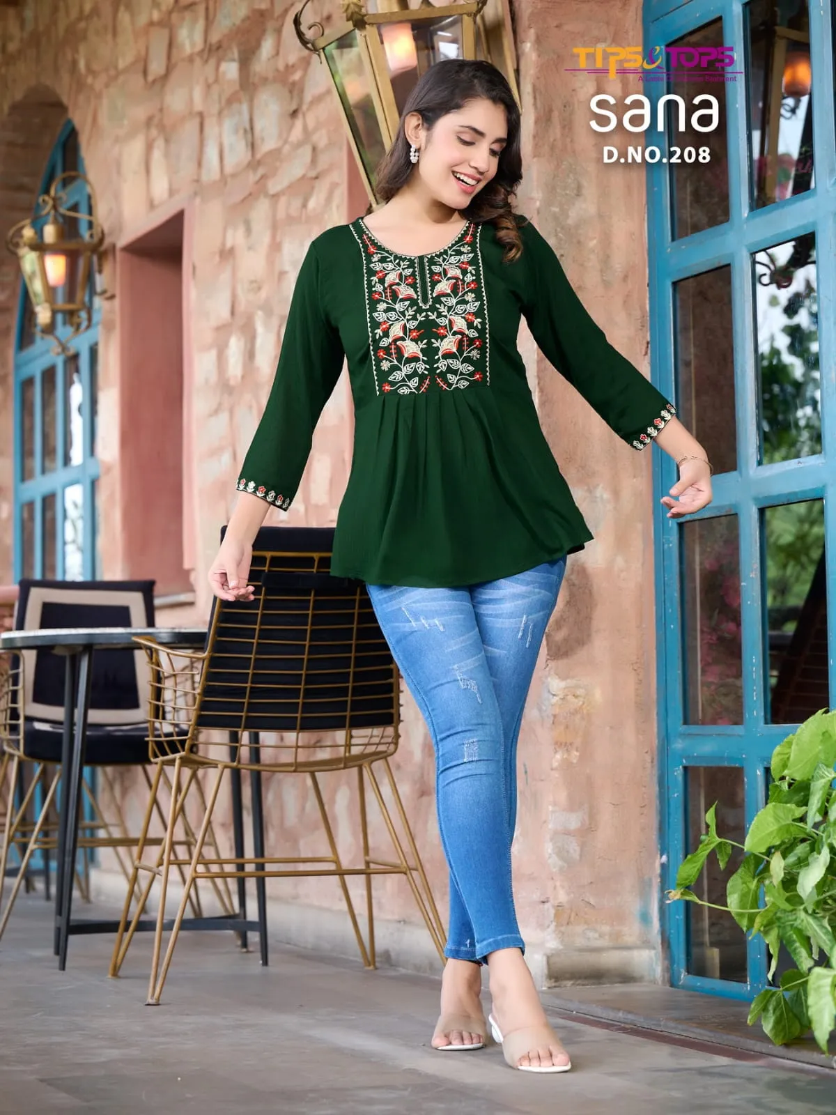 Tips And Tops Sana Vol 2 Fancy Short Tunic Tops Western Collection (385x08)