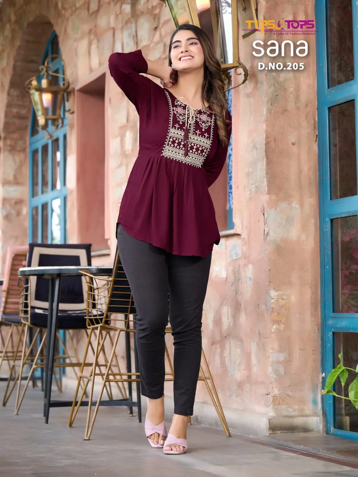 Tips And Tops Sana Vol 2 Fancy Short Tunic Tops Western Collection (385x08)