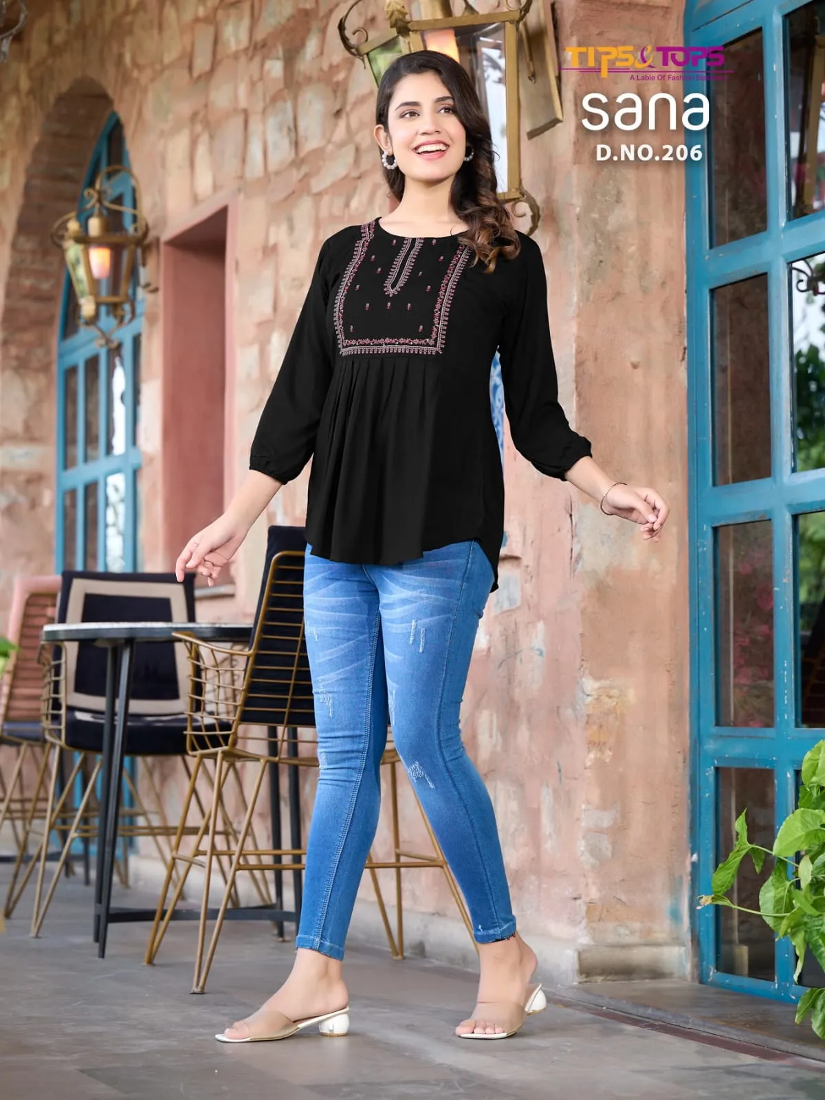 Tips And Tops Sana Vol 2 Fancy Short Tunic Tops Western Collection (385x08)