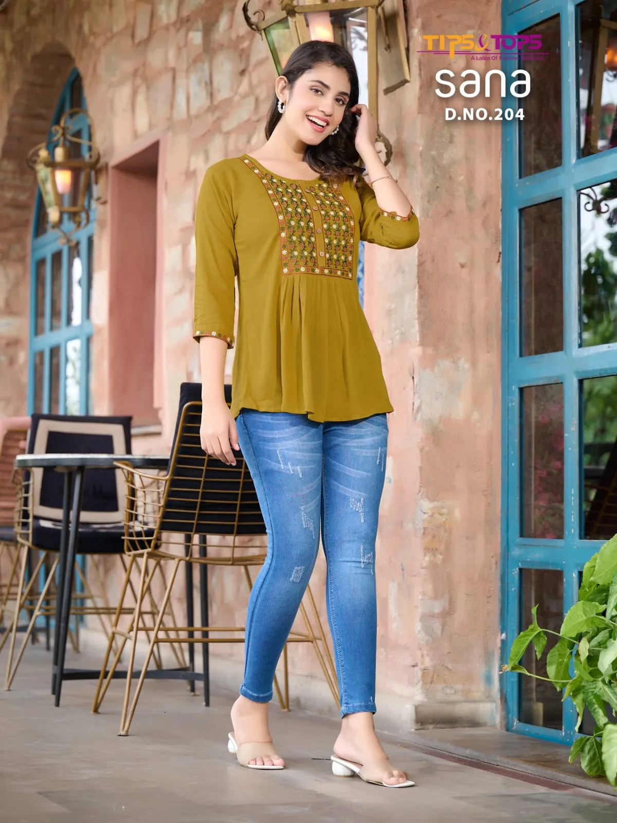 Tips And Tops Sana Vol 2 Fancy Short Tunic Tops Western Collection (385x08)