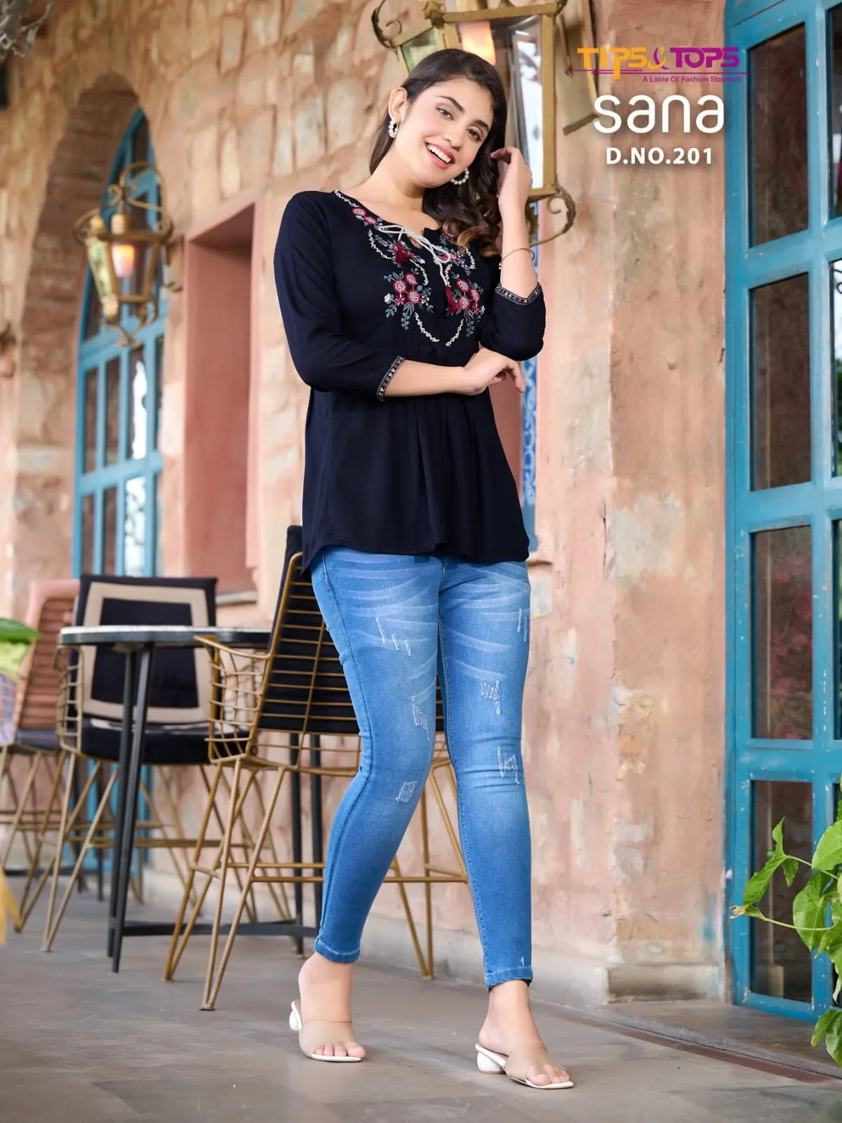 Tips And Tops Sana Vol 2 Fancy Short Tunic Tops Western Collection (385x08)
