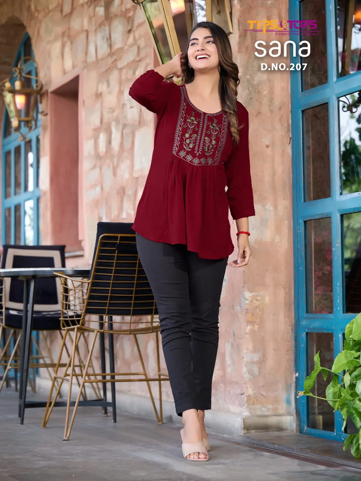 Tips And Tops Sana Vol 2 Fancy Short Tunic Tops Western Collection (385x08)