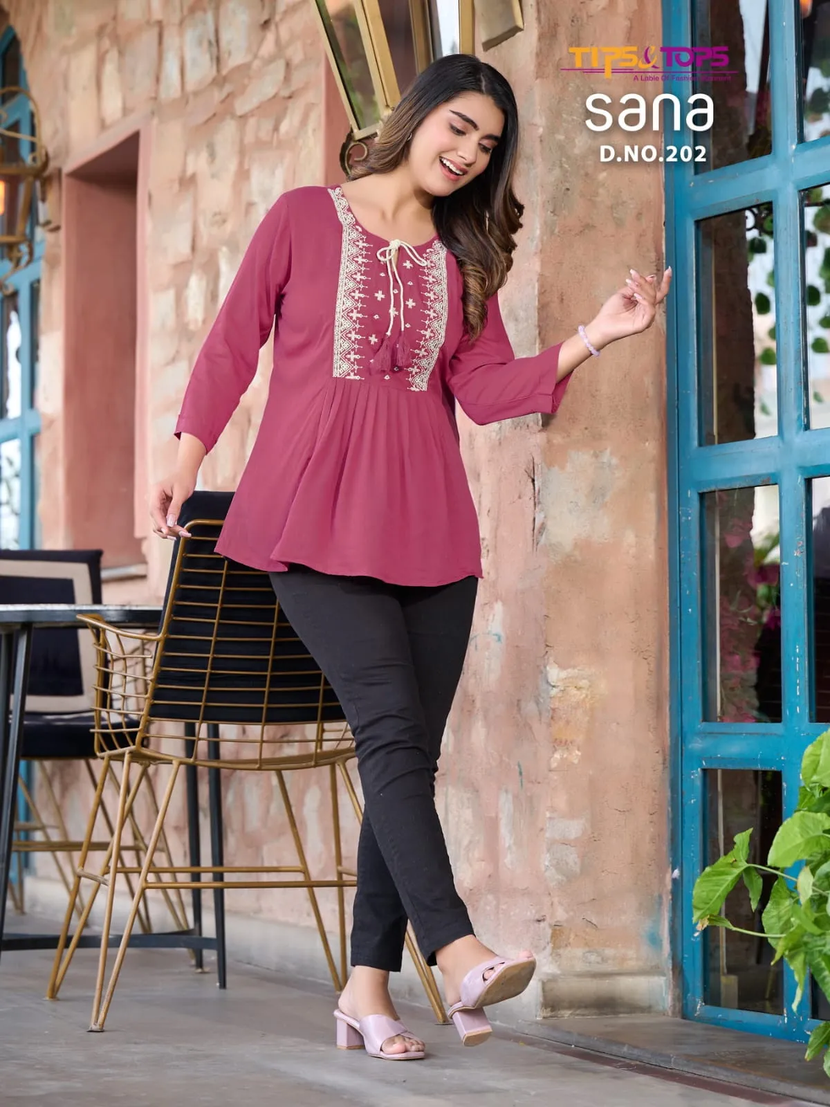 Tips And Tops Sana Vol 2 Fancy Short Tunic Tops Western Collection (385x08)